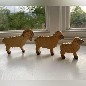 Three Wooden Sheep Toys - Family